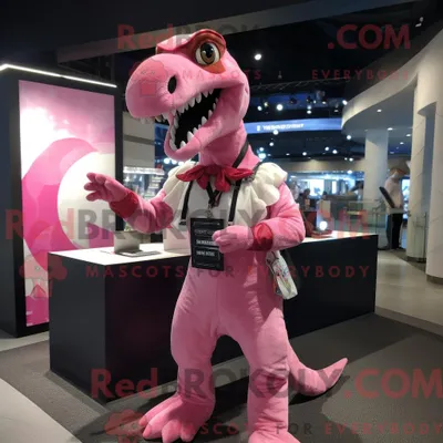 Produktbild von Rosa REDBROKOLY Deinonychus-Maskottchenkostüm mit Overall und Schalklammern