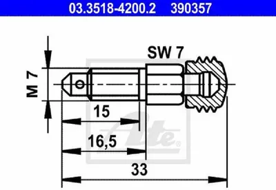 Produktbild von ATE Entlüftungsschraube 03.3518-4200.2 16,5mm