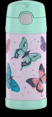 Productafbeelding van THERMOS FUNTAINER drinkfles met rietje, 0,35 liter, motief: vlinders | HAN 4113401035 | EAN 4002458524257
