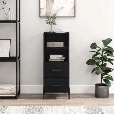 Produktbild von The Living Store Sideboard Schwarz 34,5x34x90 cm Holzwerkstoff