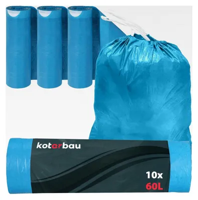 Produktbild von 3er Set Müllbeutel 60L mit Zugband Blau