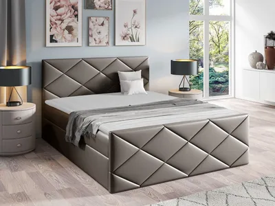 Obrázok produktu pre Kontinentálna manželská posteľ 180x200 MATIA - šedá  1 + topper ZDARMA