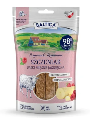 Zdjęcie produktu dla Przysmaki dla psa BALTICA Mięsne paski dla szczeniąt Jagnięcina 90g