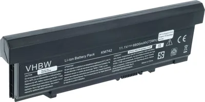 Produktbild von vhbw Akku Ersatz für Dell KM742, KM668, 312-0762, MT187, MT186, 451-10616, KM970, KM760, KM752, 312-0769 für Notebook (6600 mAh, 11,1 V, Li-Ion)