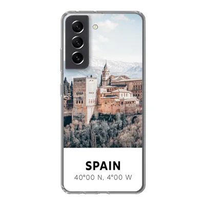 Produktbild von MuchoWow® Handyhülle Schutzhülle Hülle für Samsung Galaxy S21 FE Spanien - Schloss - Vintage - Sommer Silikon Softcase Handy Hülle - Mobiltelefonhülle