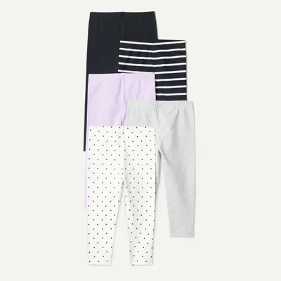 Immagine prodotto di Leggings per bambine Essentials, colore nero/lavanda/a pois, taglia 12-14 anni
