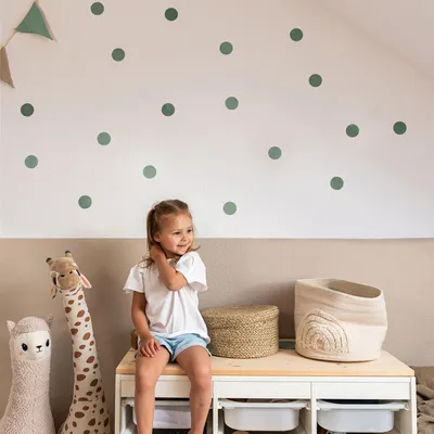 Produktbild von Herzen / Punkte für Kinderzimmer - Wandtattoo selbstklebend