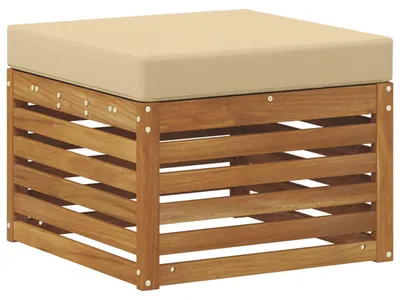 Image de Pouf d'Extérieur Bois d'Acacia Massif Naturel