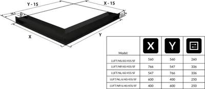 Produktbild von Kamingitter KRATKI LUFT Graphit 6x60x40 Links Belüftung 2er Set