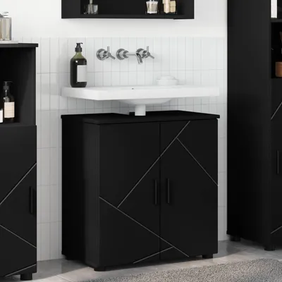 Obrázok produktu pre Maison Exclusive – Skrinka do kúpeľne, čierna, 61 x 35 x 64 cm, drevotrieska, kov