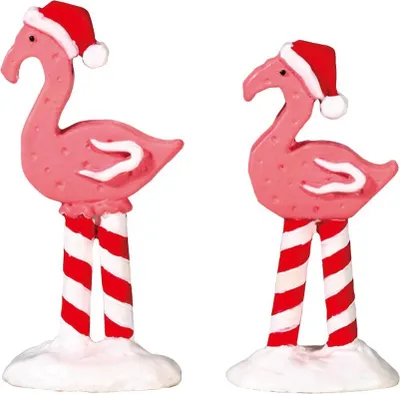 Produktbild von Weihnachtsfigur Pink flamingos set of 2