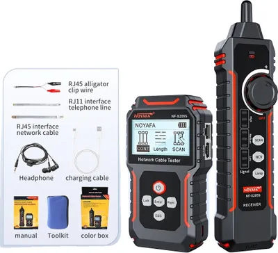 Obrázek produktu pro Tester síťových kabelů, měření délky až 600 m, testování POE, NF-8209S