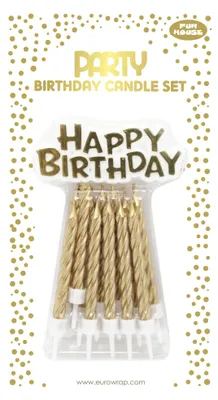 Immagine prodotto di Clairefontaine 26577-GC Candele di compleanno Clairefontaine "Happy Birthday", oro