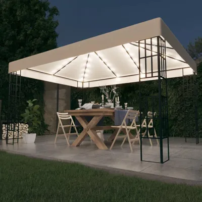 Immagine prodotto di Padiglione con luci LED 3x4 m bianco crema