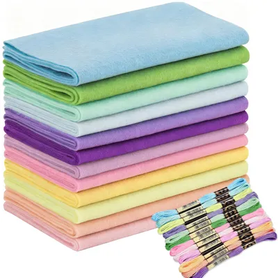 Obrázok produktu pre Filcová textília, mäkká, 12 roliek, 20x89 cm, hrúbka 1,4 mm, rôzne farby, vhodná na kreatívne a remeselné práce