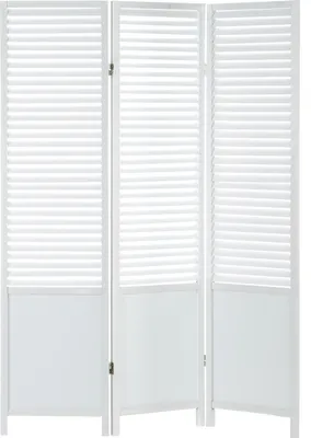 Image de 3 pan Paravent bois en blanc