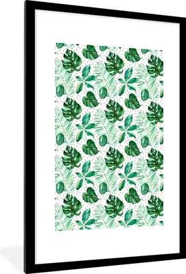 Produktbild von MuchoWow® MuchoWow® Gerahmtes Poster Vintage - Blatt - Pflanzen 60x90 cm - Poster mit zchwarzem Bilderrahmen - Dekoration - Wandposter Wohnzimmer - Hochwertig