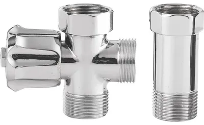 Productafbeelding van Aqualine wasmachine-terugslagventiel voor wandmontage, met terugslagventiel, 3/4"x3/4", chroom