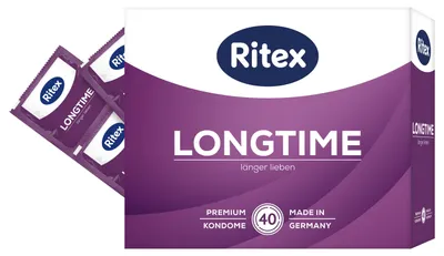 Produktbild von Ritex Longtime Kondome - 40er Packung - mit Doppel-Ring für langanhaltendes und intensives Liebespiel - vegan
