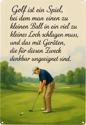 Produktbild von Blechschild AstraDesign 20x30 cm „Golf ist ein Spiel Zitat“ – Metallschild Wanddeko, Schild, Geschenkidee