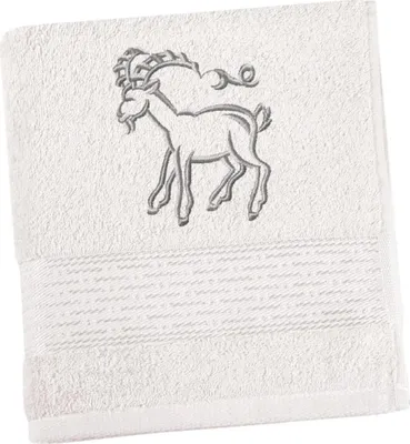 Obrázok produktu pre Froté uterák s vyšitým znamením zverokruhu - 70x140 cm - biely