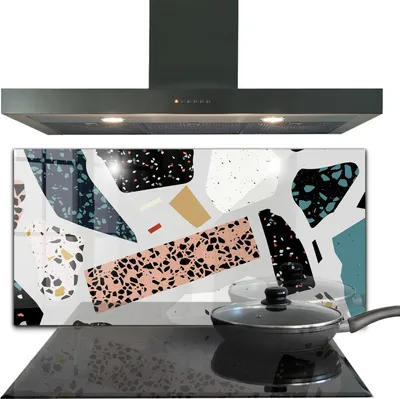 Produktbild von Spritzschutz aus Glas Küchenrückwand - Wandschutz für Herd und Spüle - 120x60 cm - terrazzo terrazzo terrazzo terrazzo Terrazzo
