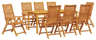 Immagine prodotto di vidaXL Set da pranzo da giardino, 9 pezzi, legno massello di acacia, colore marrone