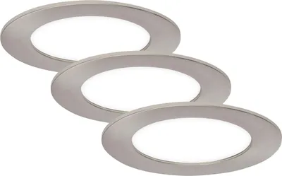 Zdjęcie produktu dla Zestaw 3 lamp wpuszczanych LED IP44 7W srebrny 4000K plastikowy Ø12cm Briloner