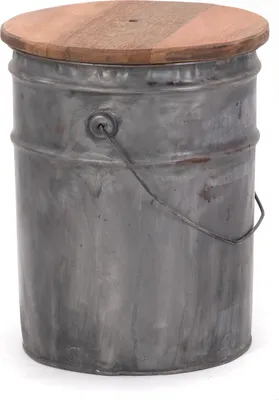 Obrázok produktu pre BEISTELLTISCH BARREL | 40x30 cm (VxØ), kov, drevo | sud na sedenie