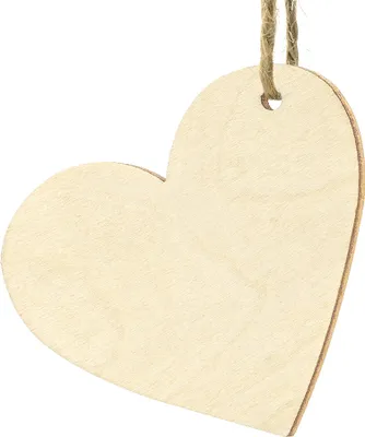 Produktbild von Tischkarten Holzherzen mit Loch 6x5cm blanko 10 Stück natur
