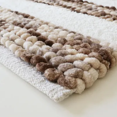 Produktbild von Badematte SOFT BALLS beige weiß weiche Duschmatte Badvorleger Duschvorleger