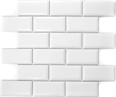 Produktbild von Metro Subway Mosaikfliese Keramik WEISS Fliesenspiegel Küche Wand MOS26M-0101
