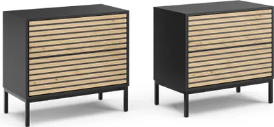 Image de Table de nuit Vicco Eliza Chêne doré/anthracite set de 2 pièces, Model 55521