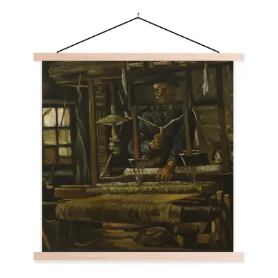 Produktbild von MuchoWow® Textilposter Die Weberin - Vincent van Gogh 120x120 cm mit holzfarbenen Rahmen - Textil-Poster