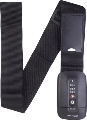 Produktbild von Famanu Kofferband mit TSA-Schloss - Adressschild - Schwarz - Für 20-32 Zoll Koffer