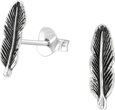 Produktbild von Ohrringe Ohrstecker 925 Sterling Silber mit Feder