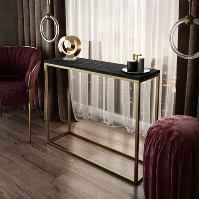 Produktbild von Konsolentisch MODERN GRIGIA 100 cm Gold Matt / Schwarz Grigria Pietra