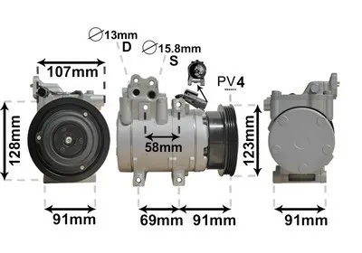Produktbild von VAN WEZEL 8200K161 Klimaanlage Klimakompressor PAG 46 R134a für HYUNDAI TUCSON (JM) für KIA SPORTAGE (JE, KM)