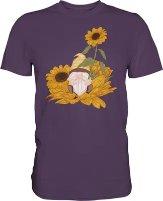Produktbild von Gartenzwerg Sonnenblumen T-Shirt Garten Motiv Gärtner Geschenk – Urban Purple / XL