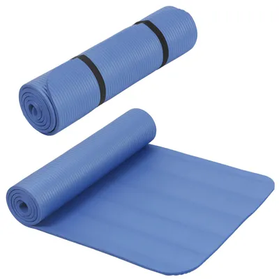 Produktbild von 2er Set Yogamatte Blau Gymnastikmatte 190cm x 60cm x 1cm Fitnessmatte Sportmatte Yoga Pilates Fitness Matte Bodenmatte