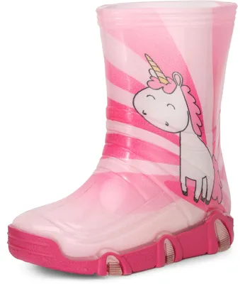 Produktbild von Ladeheid Kinder Mädchen Jungen Gummistiefel Gefüttert Swk2020BW (Rosa Einhorn 30, 31/32)