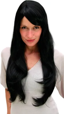 Produktbild von WIG ME UP Perücke, schwarz, lang, Scheitel, Wig 3111-1B