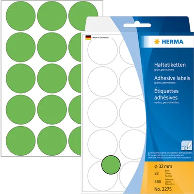 Produktbild von Vielzweck-Etiketten 32mm grün VE=10x480 Stück