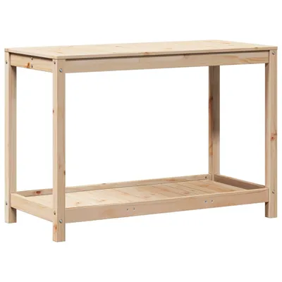 Immagine prodotto di vidaXL Tavolo per piante con ripiano 108x50x75 cm in legno di pino massiccio