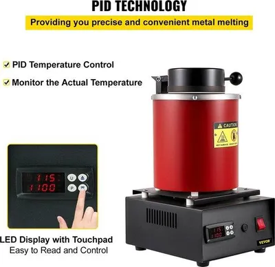 Productafbeelding van Elektrische smeltoven, digitaal, 3 kg, 1750W, 1150 °C, geschikt voor goudsmelting