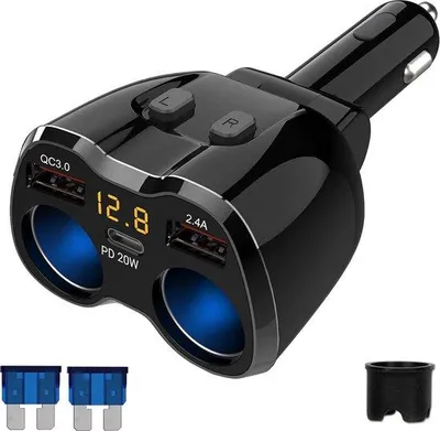 Image de Chargeur USB pour allume-cigare de voiture, 12 V, noir