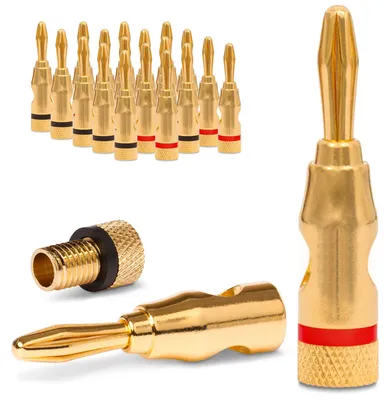 Produktbild von Bananenstecker 20x Stecker Set NEXMEX Vergoldet Steckverbinder Lautsprecherkabel