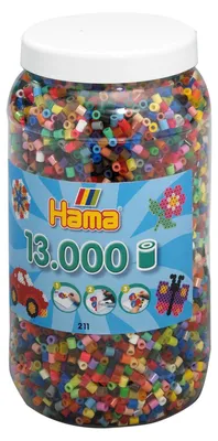 Image de Hama Boîte de 13.000 perles à repasser Midi Mix 68 - 52 couleurs