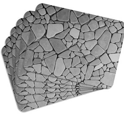 Produktbild von MG Design Set aus 6 Kork-Platzsets - Stone - 30 x 40 cm - hitzebeständig & abwischbar, mit Korkrückseite