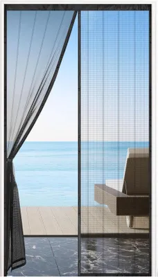 Produktbild von Fliegengitter für Tür 120x240cm mit starken Magneten - Schwarz
